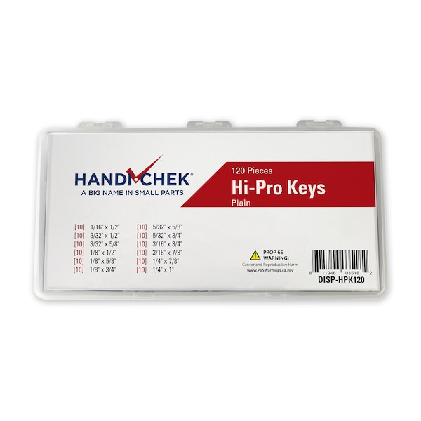 HandiChek HiPro Key Assortment Key Stock Assortment, Carbon Steel